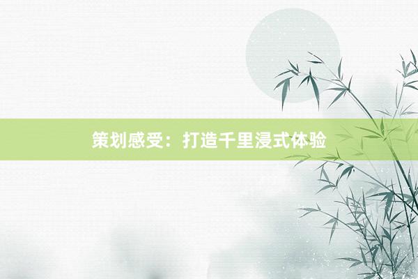 策划感受：打造千里浸式体验