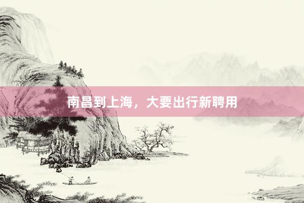 南昌到上海，大要出行新聘用