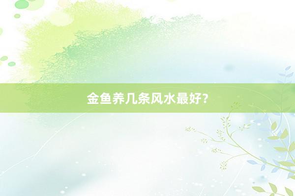 金鱼养几条风水最好？